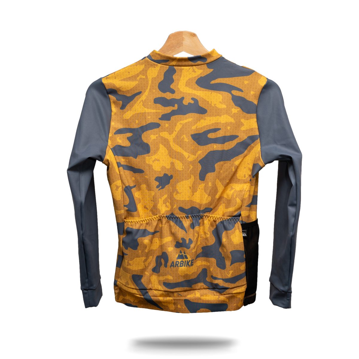 Maillot Gravel Camuflaje Amarillo y Gris - Térmico y transpirable para invierno.